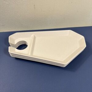 Set 4‎ Cocktail Wine Appetizer Plates Geometric By Top Soil Na Suen White Party